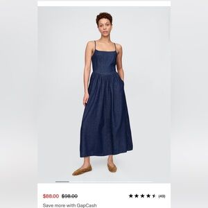 GAP Indigo Denim Blue Sleeveless Maxi Sundress